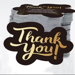 50 Gold and Black Thank You Cards